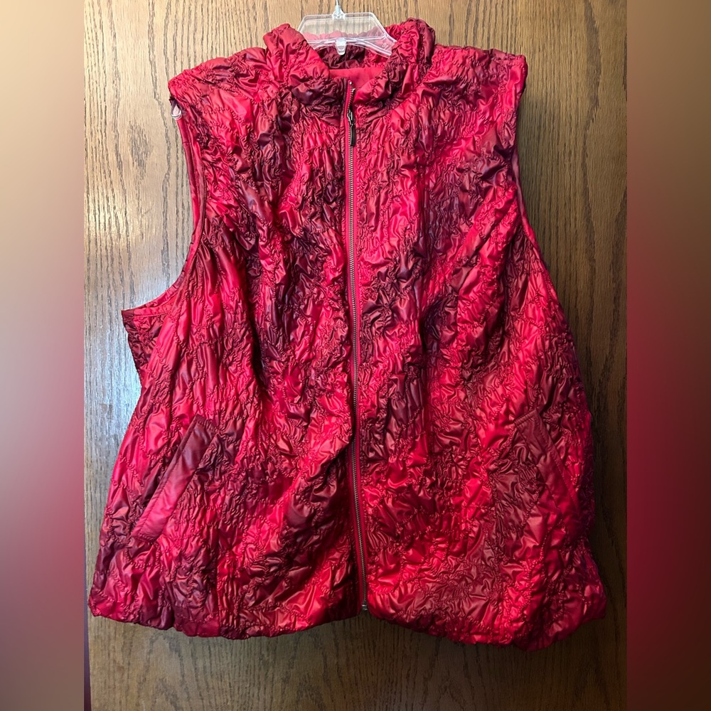 Christopher and Banks CJ Banks Red Puffer Vest 2X